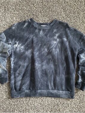 ALLFENIX Tie Dye Sweatshirt XS Blue White Pullover Crewneck Lounge Athleisure